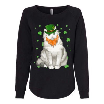 St Patricks Day Ragamuffin Cat Shamrock Gift Meaningful Gift Womens California Wash Sweatshirt