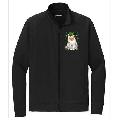 St Patricks Day Ragamuffin Cat Shamrock Gift Meaningful Gift Stretch Full-Zip Cadet Jacket