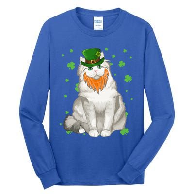 St Patricks Day Ragamuffin Cat Shamrock Gift Meaningful Gift Tall Long Sleeve T-Shirt