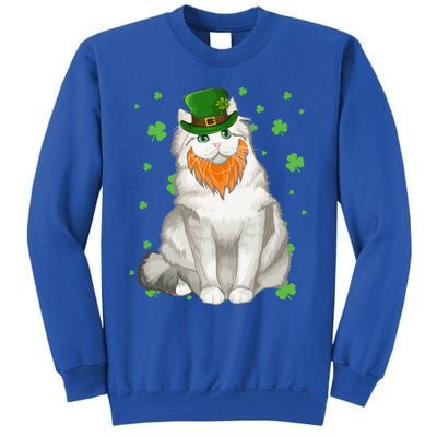 St Patricks Day Ragamuffin Cat Shamrock Gift Meaningful Gift Tall Sweatshirt