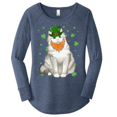 St Patricks Day Ragamuffin Cat Shamrock Gift Meaningful Gift Women's Perfect Tri Tunic Long Sleeve Shirt