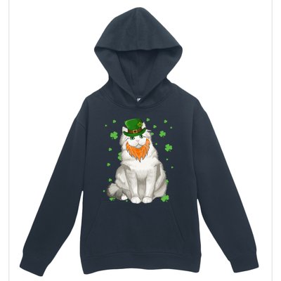 St Patricks Day Ragamuffin Cat Shamrock Gift Meaningful Gift Urban Pullover Hoodie