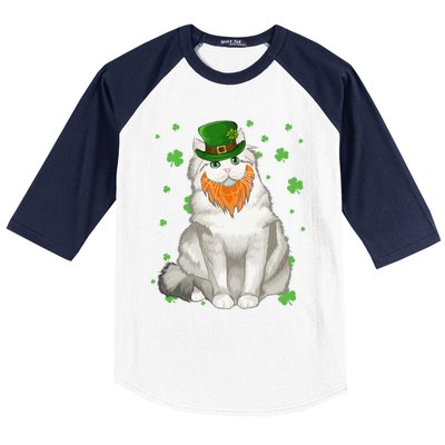 St Patricks Day Ragamuffin Cat Shamrock Gift Meaningful Gift Baseball Sleeve Shirt