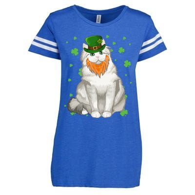 St Patricks Day Ragamuffin Cat Shamrock Gift Meaningful Gift Enza Ladies Jersey Football T-Shirt