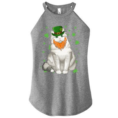 St Patricks Day Ragamuffin Cat Shamrock Gift Meaningful Gift Women's Perfect Tri Rocker Tank