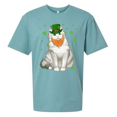 St Patricks Day Ragamuffin Cat Shamrock Gift Meaningful Gift Sueded Cloud Jersey T-Shirt