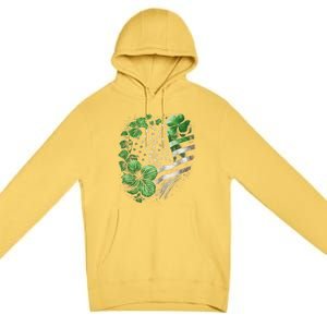 St Patricks Day Shamrock American Flag Retro Premium Pullover Hoodie