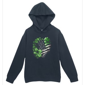 St Patricks Day Shamrock American Flag Retro Urban Pullover Hoodie