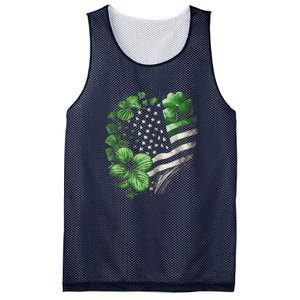 St Patricks Day Shamrock American Flag Retro Mesh Reversible Basketball Jersey Tank