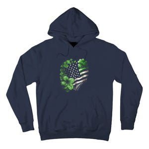 St Patricks Day Shamrock American Flag Retro Tall Hoodie