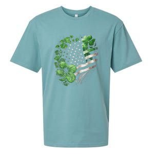 St Patricks Day Shamrock American Flag Retro Sueded Cloud Jersey T-Shirt