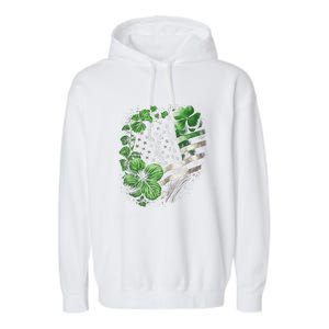 St Patricks Day Shamrock American Flag Retro Garment-Dyed Fleece Hoodie