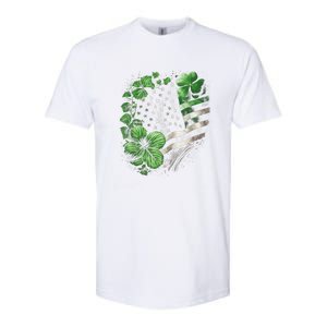 St Patricks Day Shamrock American Flag Retro Softstyle CVC T-Shirt