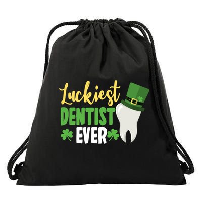 St Patricks Day Lucky Dentist Leprechaun Hat Shamrock Gift Drawstring Bag