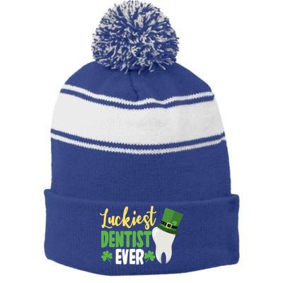 St Patricks Day Lucky Dentist Leprechaun Hat Shamrock Gift Stripe Pom Pom Beanie
