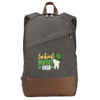 St Patricks Day Lucky Dentist Leprechaun Hat Shamrock Gift Cotton Canvas Backpack