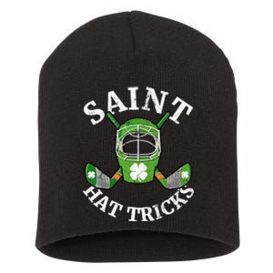 St Patrick's Day Saint Hat Tricks Hockey Shamrock Short Acrylic Beanie