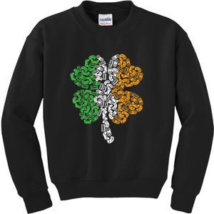 St Patricks Day shamrock Gaming Video Gamer kids boys men Kids Sweatshirt