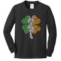 St Patricks Day shamrock Gaming Video Gamer kids boys men Kids Long Sleeve Shirt