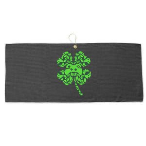 St Patricks Day Shamrock Clover Video Game Controllers Gamer Large Microfiber Waffle Golf Towel