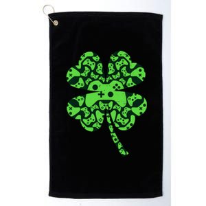 St Patricks Day Shamrock Clover Video Game Controllers Gamer Platinum Collection Golf Towel