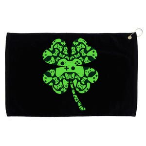 St Patricks Day Shamrock Clover Video Game Controllers Gamer Grommeted Golf Towel