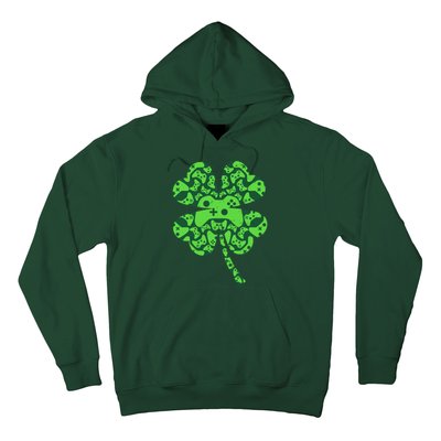 St Patricks Day Shamrock Clover Video Game Controllers Gamer Hoodie