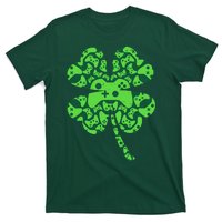 St Patricks Day Shamrock Clover Video Game Controllers Gamer T-Shirt