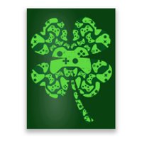 St Patricks Day Shamrock Clover Video Game Controllers Gamer Poster