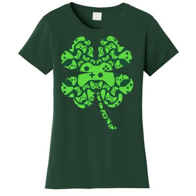 St Patricks Day Shamrock Clover Video Game Controllers Gamer Women's T-Shirt