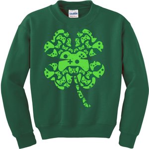 St Patricks Day Shamrock Clover Video Game Controllers Gamer Kids Sweatshirt