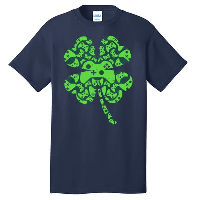 St Patricks Day Shamrock Clover Video Game Controllers Gamer Tall T-Shirt