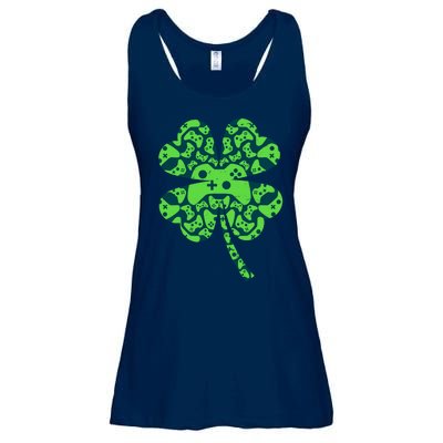 St Patricks Day Shamrock Clover Video Game Controllers Gamer Ladies Essential Flowy Tank