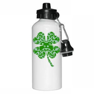 St Patricks Day Shamrock Clover Video Game Controllers Gamer Aluminum Water Bottle