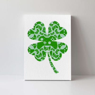 St Patricks Day Shamrock Clover Video Game Controllers Gamer Canvas