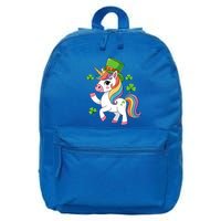 St Patricks Day Unicorn Lepricorn Magic Gift 16 in Basic Backpack