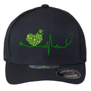 St Patricks Day Heartbeat Nurse Flexfit Unipanel Trucker Cap