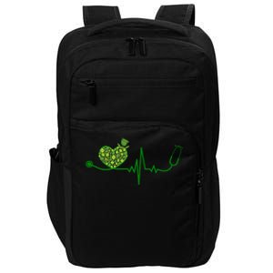 St Patricks Day Heartbeat Nurse Impact Tech Backpack