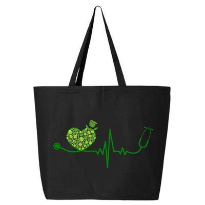 St Patricks Day Heartbeat Nurse 25L Jumbo Tote