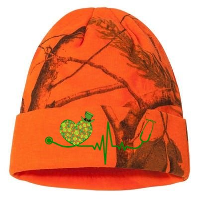 St Patricks Day Heartbeat Nurse Kati Licensed 12" Camo Beanie