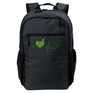 St Patricks Day Heartbeat Nurse Daily Commute Backpack