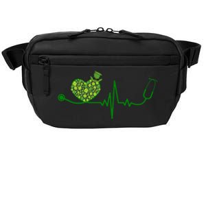 St Patricks Day Heartbeat Nurse Crossbody Pack