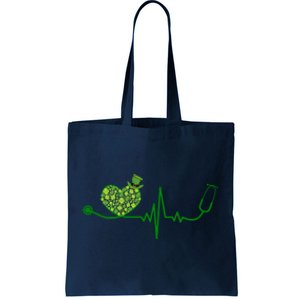 St Patricks Day Heartbeat Nurse Tote Bag