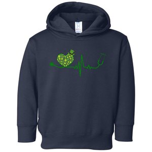 St Patricks Day Heartbeat Nurse Toddler Hoodie