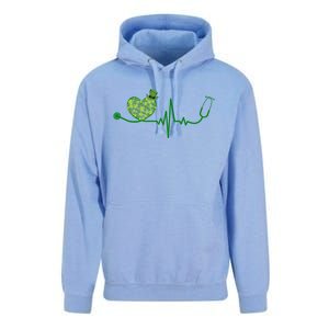 St Patricks Day Heartbeat Nurse Unisex Surf Hoodie