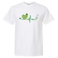 St Patricks Day Heartbeat Nurse Garment-Dyed Heavyweight T-Shirt