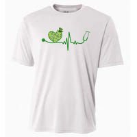 St Patricks Day Heartbeat Nurse Cooling Performance Crew T-Shirt