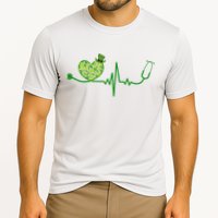 St Patricks Day Heartbeat Nurse Cooling Performance Crew T-Shirt