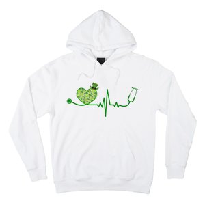 St Patricks Day Heartbeat Nurse Hoodie