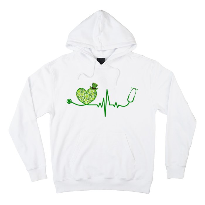 St Patricks Day Heartbeat Nurse Hoodie